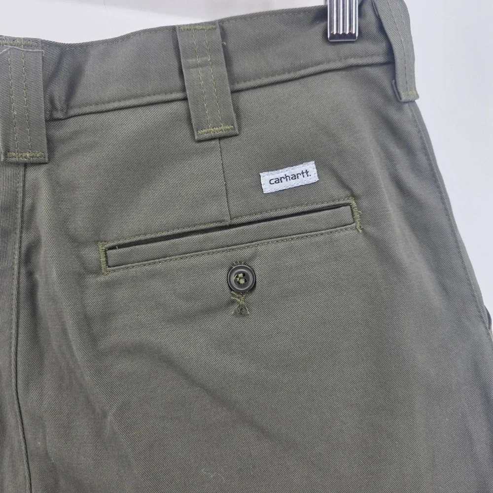 Carhartt Mens B359 MOS Size 33 Moss Green Basic Work Shorts Cotton 10.5 Inseam